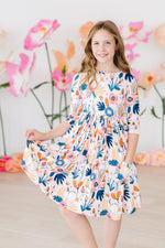 Mila & Rose ® Blush Peony 3/4 Sleeve Pocket Twirl DressEveretts Place