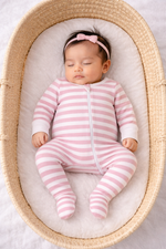 Blush Stripes Footie by Bestaroo