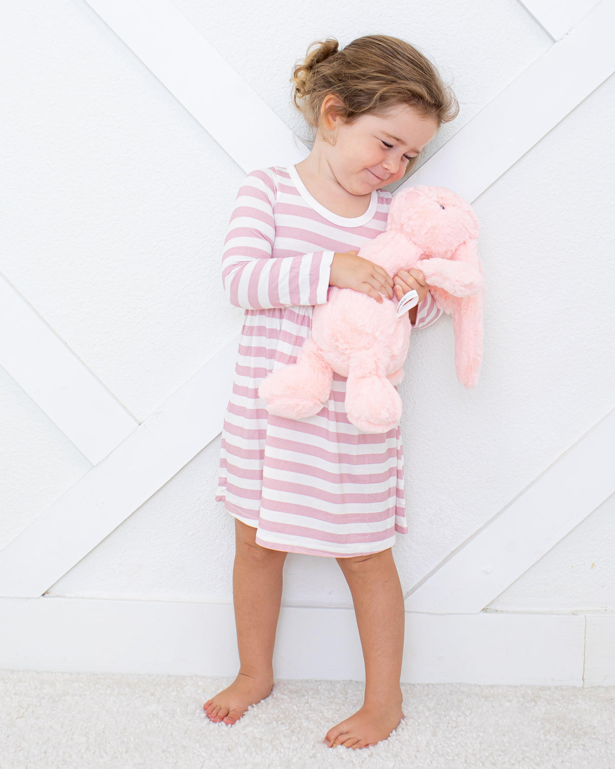 Blush Stripes L/S Dress by Bestaroo