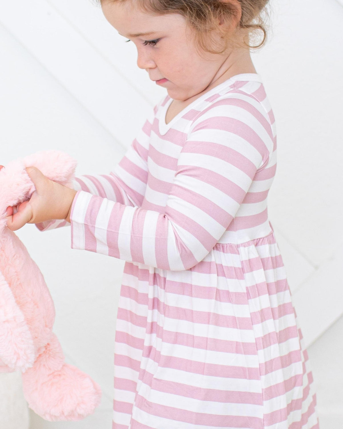 Blush Stripes L/S Dress by Bestaroo
