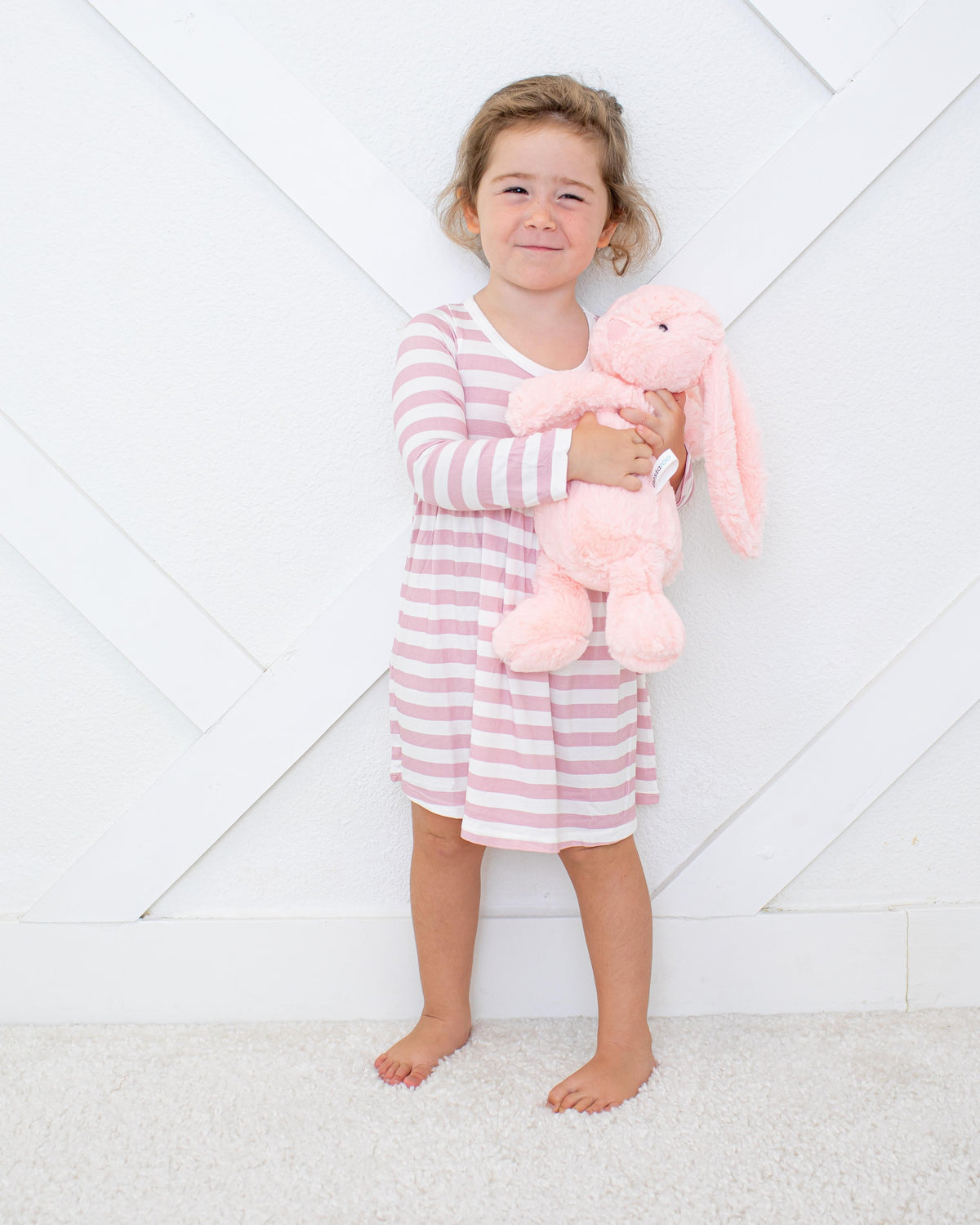Blush Stripes L/S Dress by Bestaroo