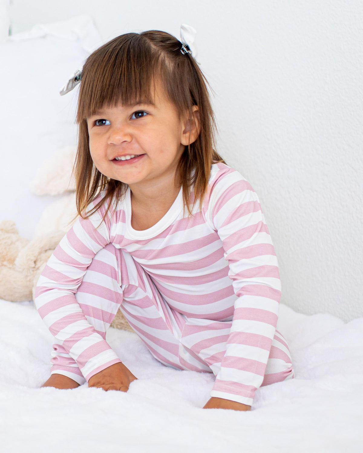 Blush Stripes  L/S Pajama by Bestaroo