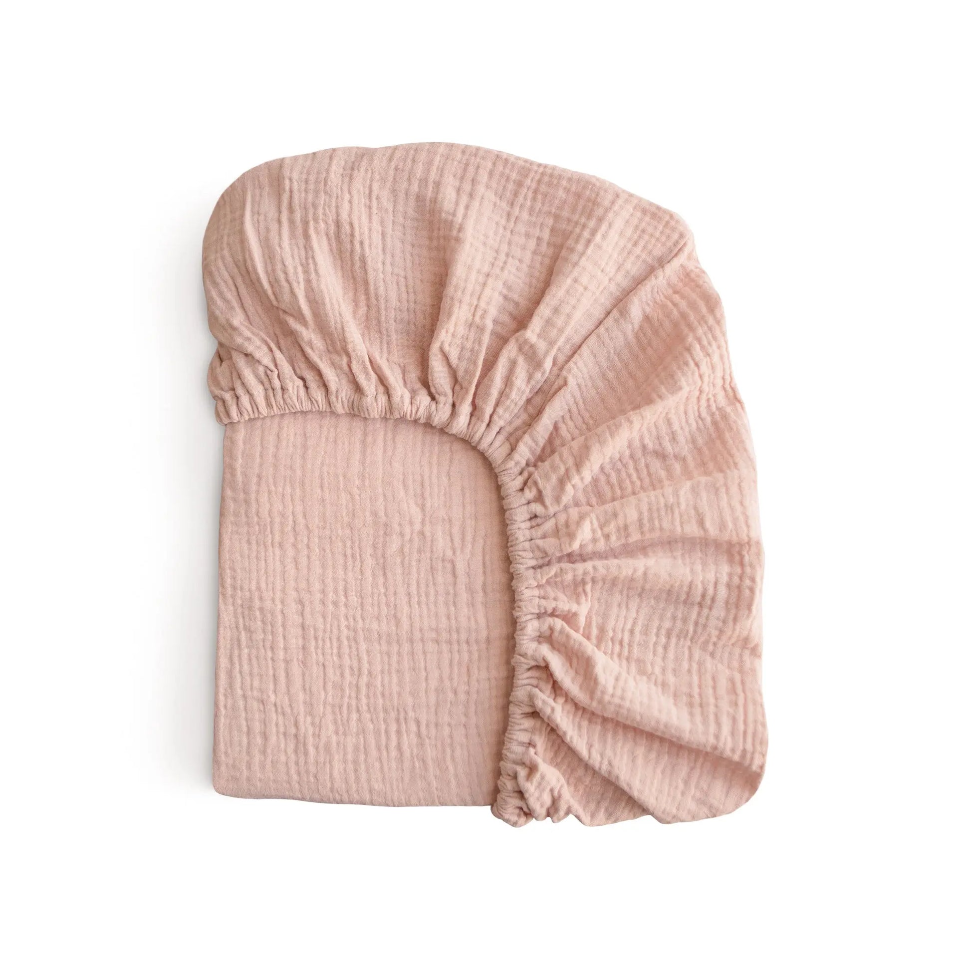 Mini Muslin Crib Sheet 100 Percent Cotton Extra Soft Breathable Fabric Full Elastic Edges Pre-Washed For Softness Mushie