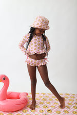 DREAM BIG LITTLE CO BLUSHIN' CHECKERS DREAM RASH GUARD RUFFLE TWO - PIECE SWIM SUITEveretts Place