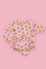 DREAM BIG LITTLE CO BLUSHIN' CHECKERS DREAM RASH GUARD RUFFLE TWO - PIECE SWIM SUITEveretts Place