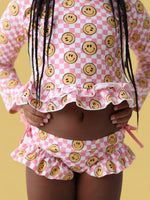 DREAM BIG LITTLE CO BLUSHIN' CHECKERS DREAM RASH GUARD RUFFLE TWO - PIECE SWIM SUITEveretts Place