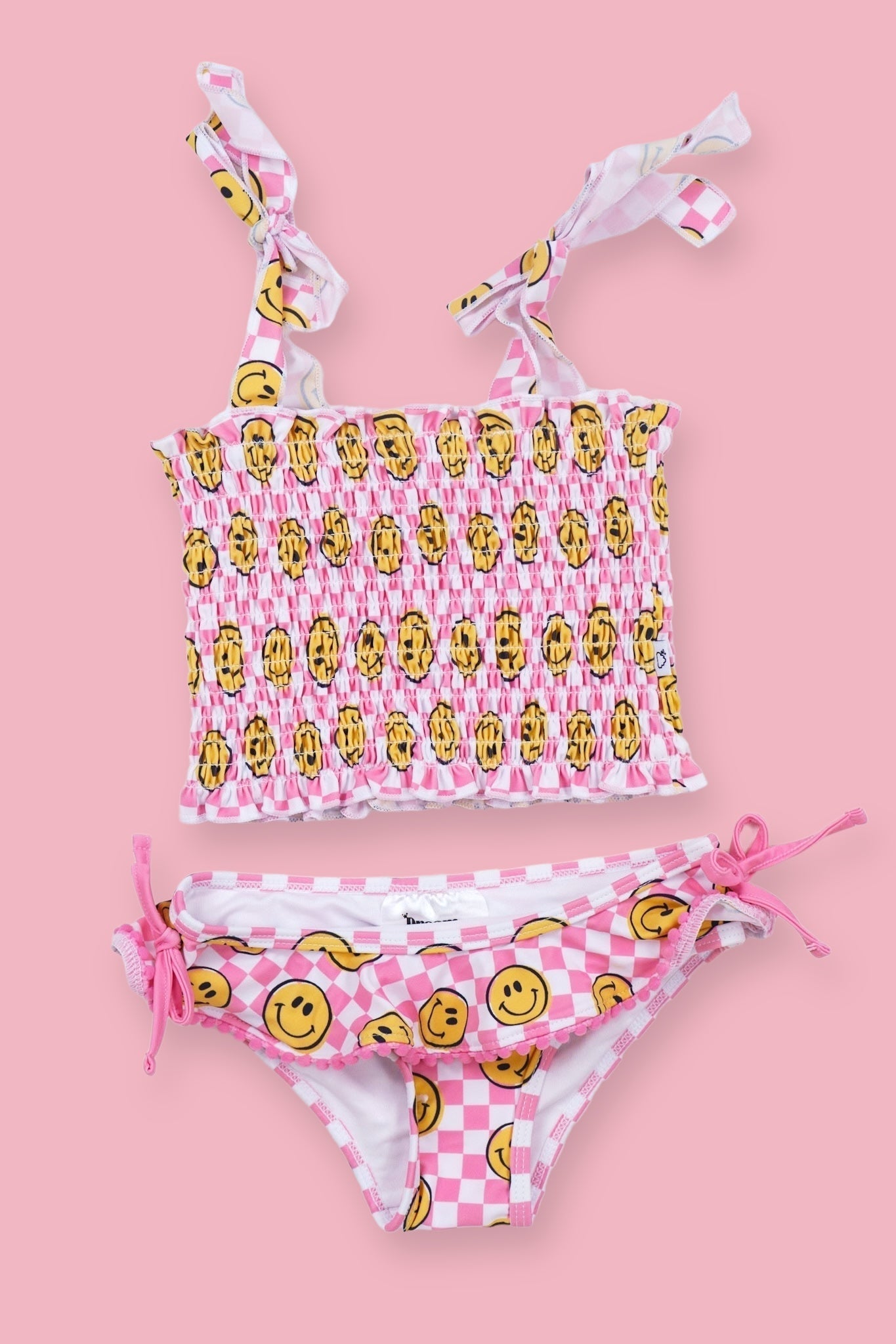 DREAM BIG LITTLE CO BLUSHIN' CHECKERS DREAM SMOCKED TANKINI TWO PIECE SWIM SUITEveretts Place
