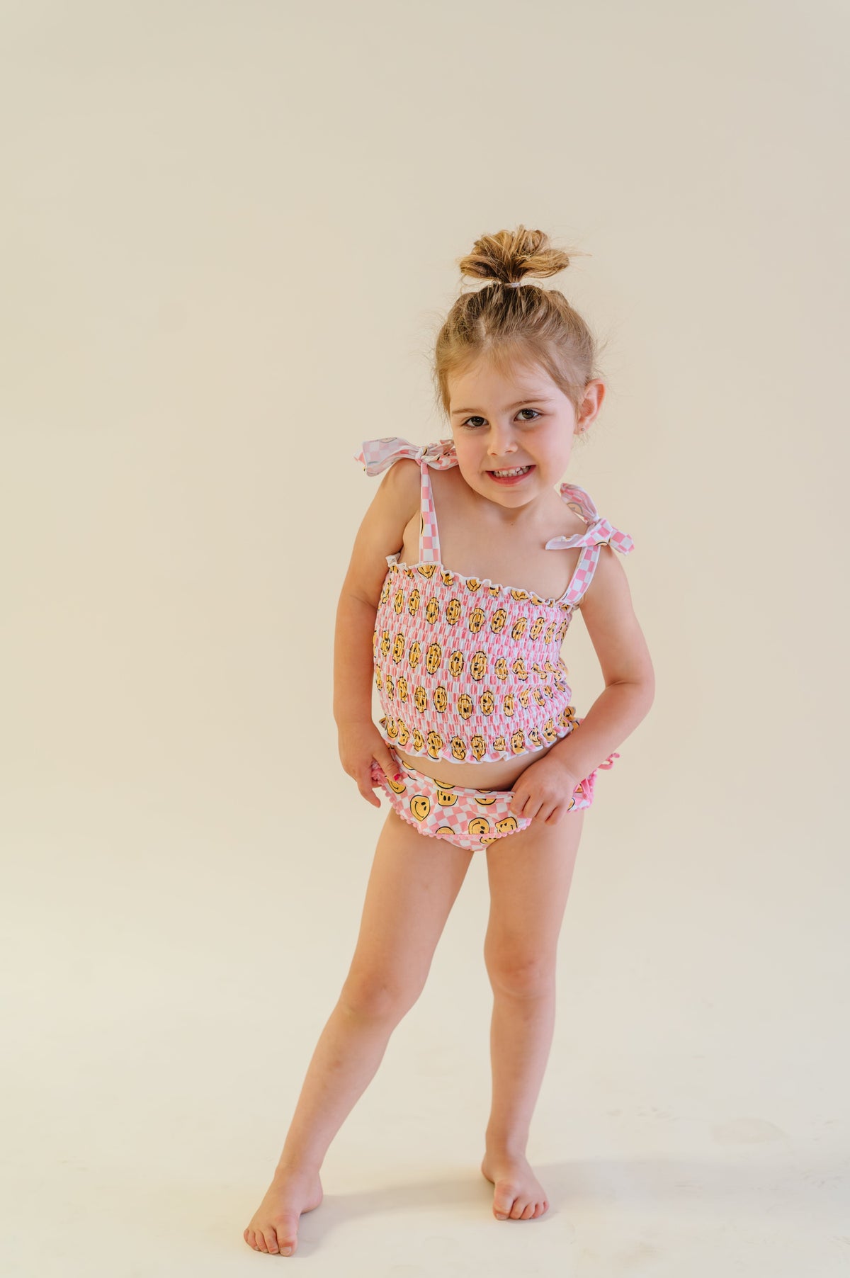 DREAM BIG LITTLE CO BLUSHIN' CHECKERS DREAM SMOCKED TANKINI TWO PIECE SWIM SUITEveretts Place