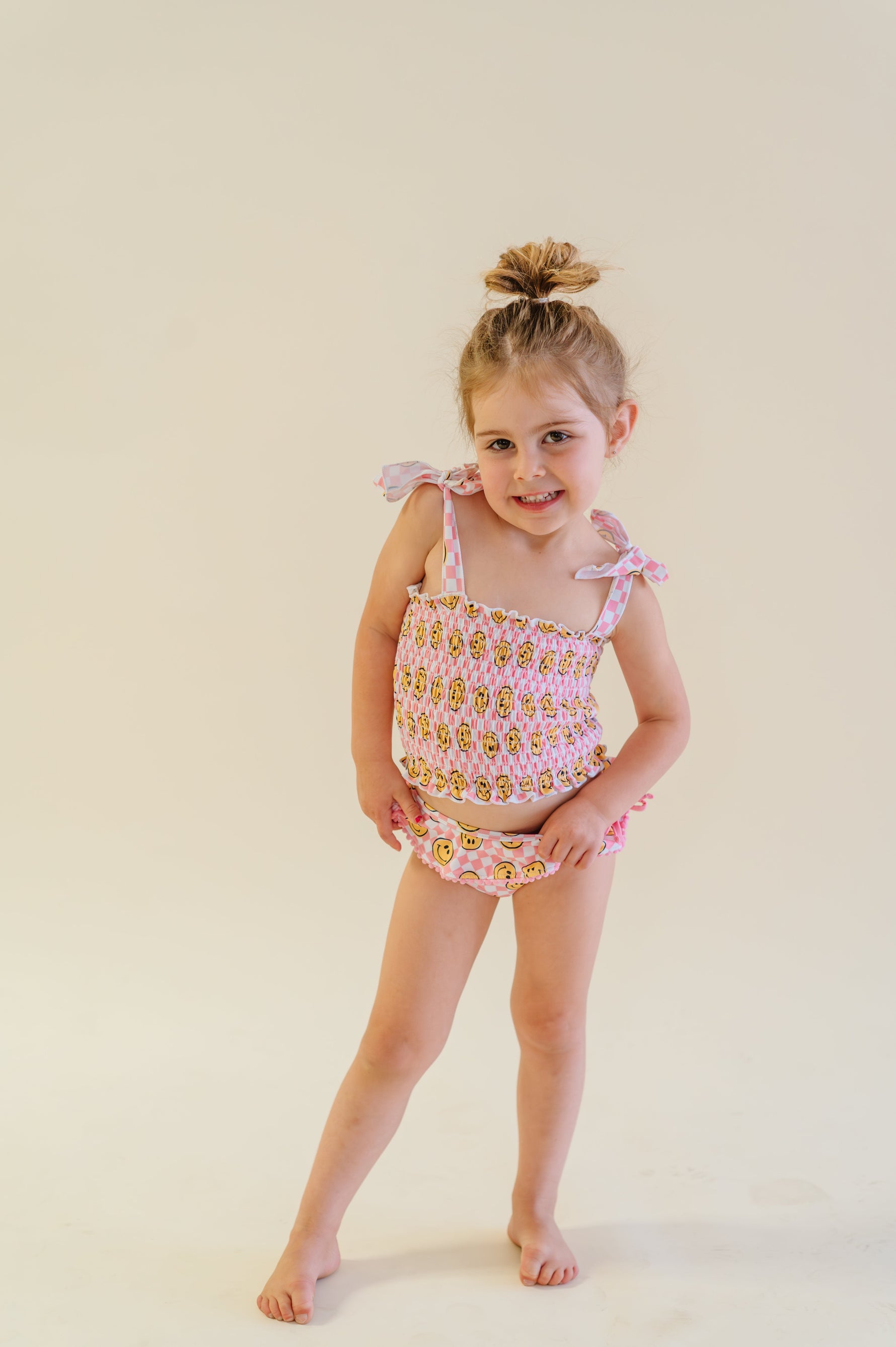 DREAM BIG LITTLE CO BLUSHIN' CHECKERS DREAM SMOCKED TANKINI TWO PIECE SWIM SUITEveretts Place