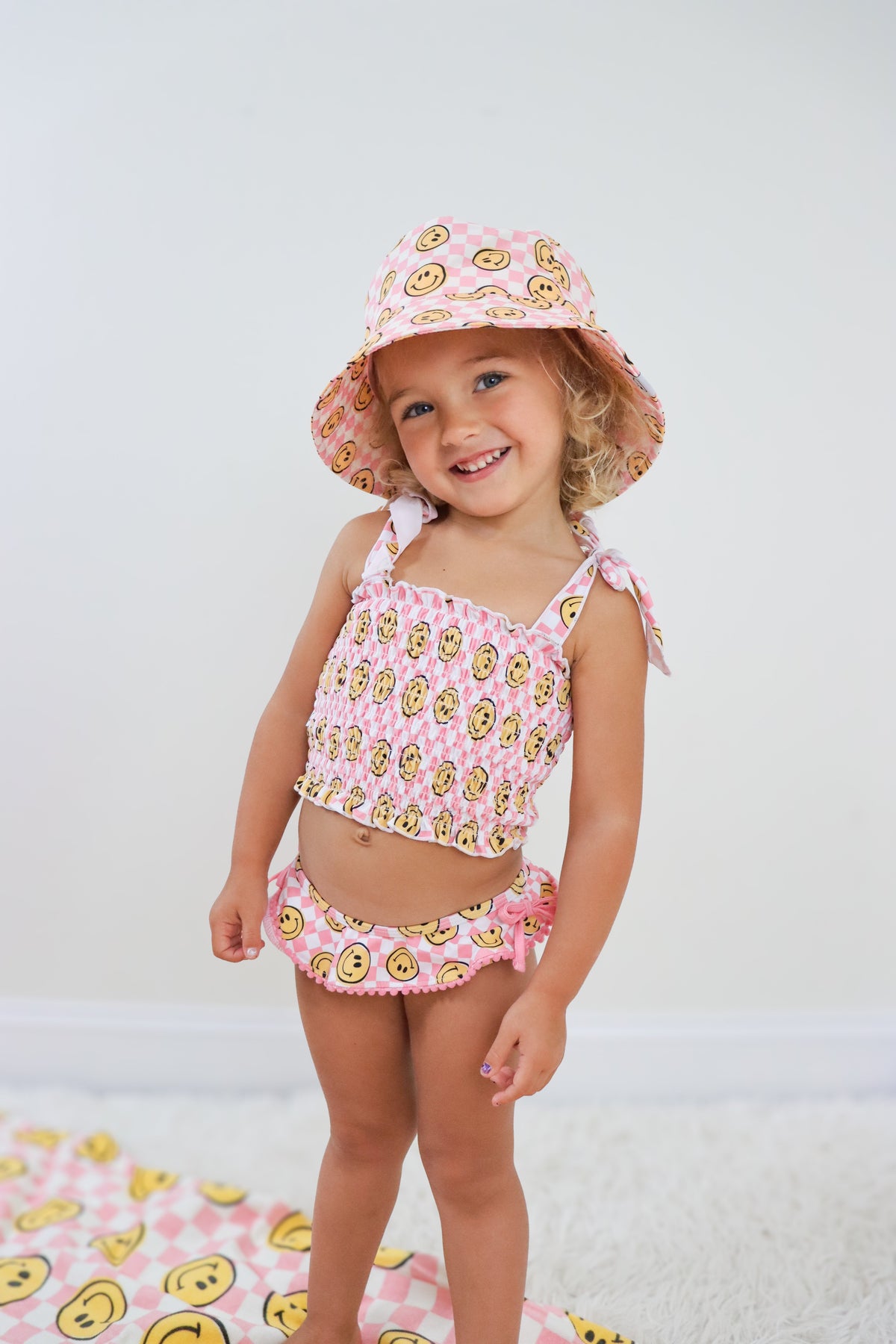 DREAM BIG LITTLE CO BLUSHIN' CHECKERS DREAM SMOCKED TANKINI TWO PIECE SWIM SUITEveretts Place