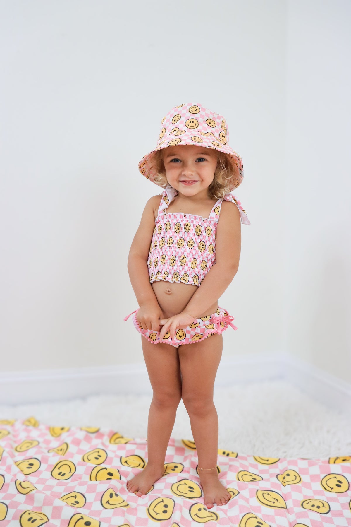 DREAM BIG LITTLE CO BLUSHIN' CHECKERS DREAM SMOCKED TANKINI TWO PIECE SWIM SUITEveretts Place