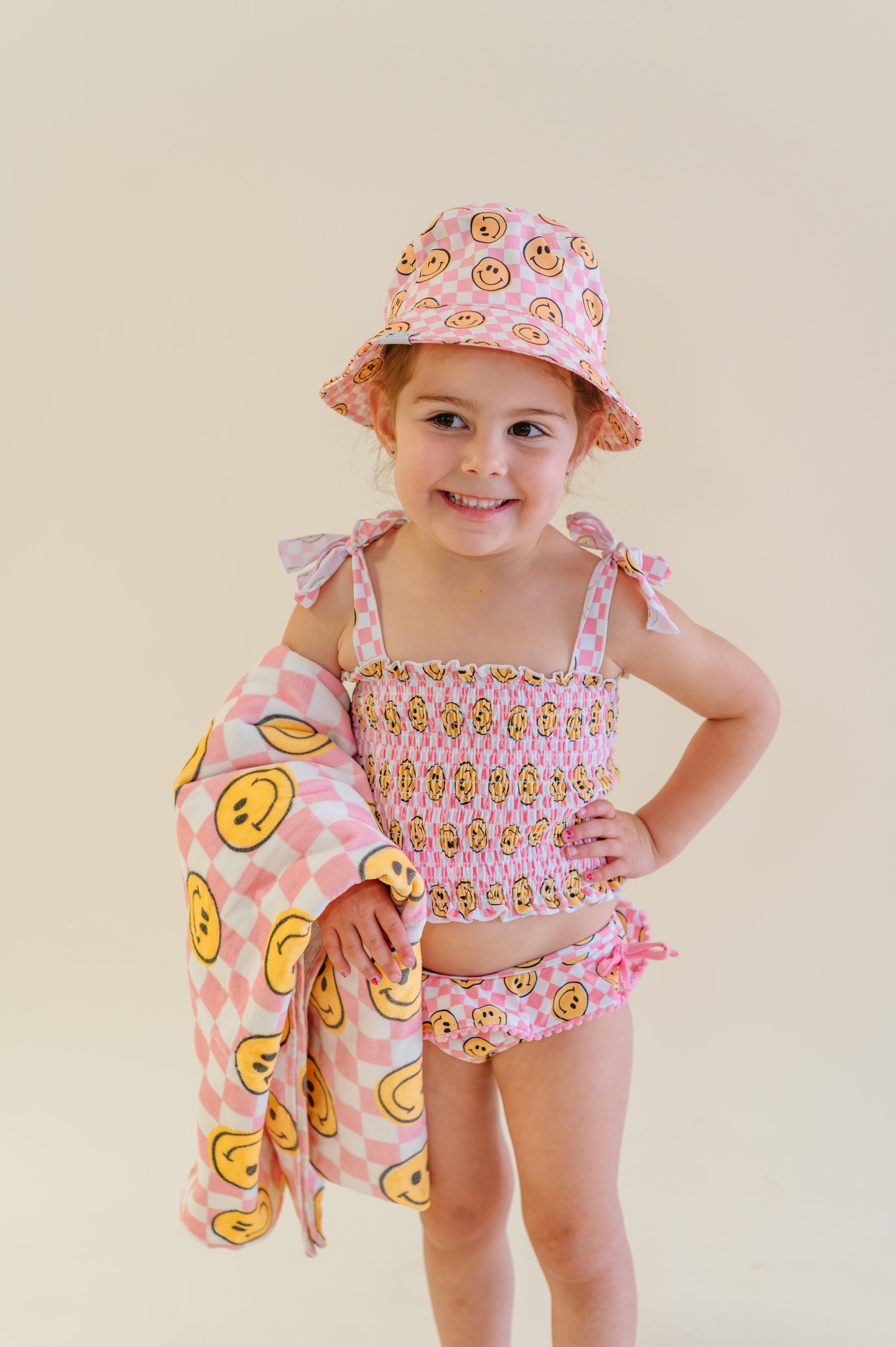 DREAM BIG LITTLE CO BLUSHIN' CHECKERS DREAM SMOCKED TANKINI TWO PIECE SWIM SUITEveretts Place