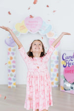 Mila & Rose ® Blushing Bows 3/4 Sleeve Pocket Twirl Dress - 