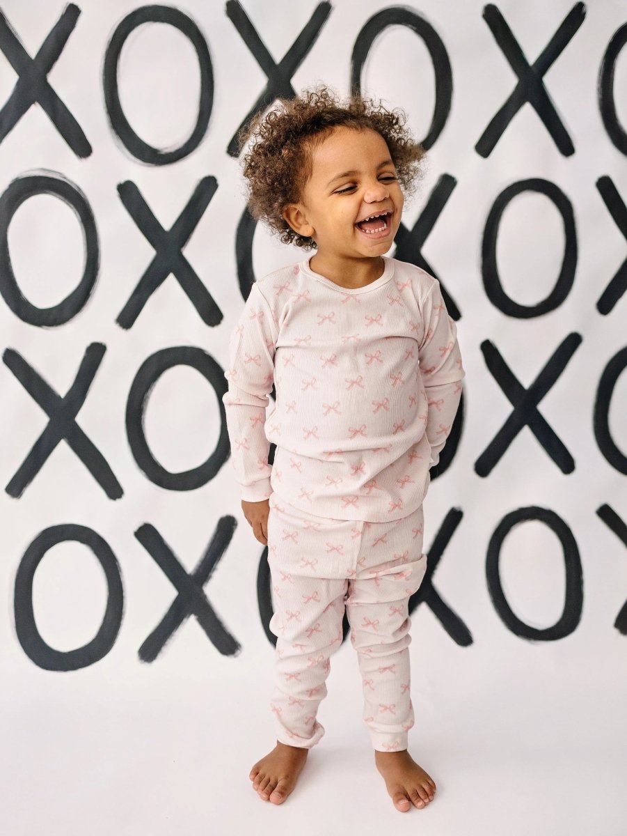 Little Joy Co. Blushing Bows Bamboo Pajamas 2Piece Breathable Sleepwear - Everetts Place Boutique - 