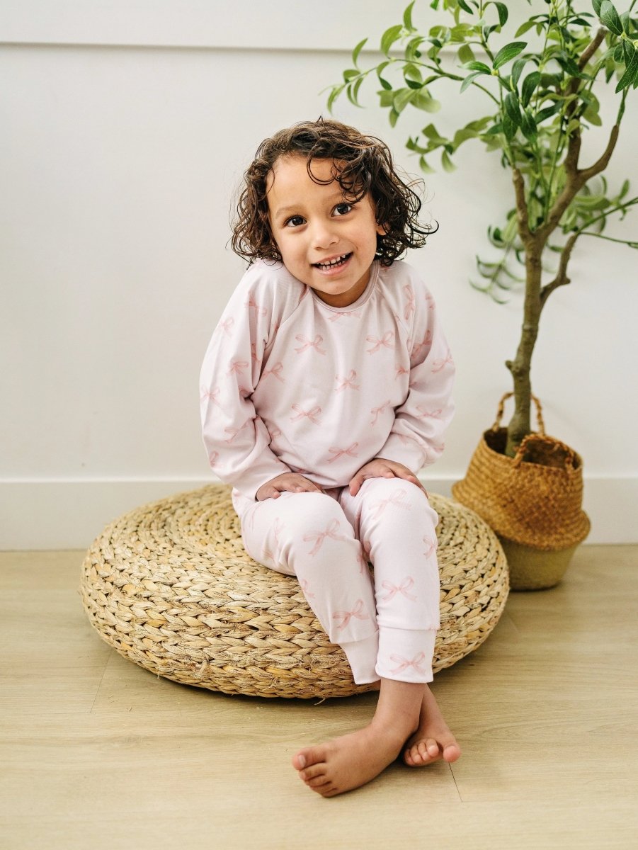 Little Joy Co. Blushing Bows Modal Lounge Set Two Piece Comfort Wear - Everetts Place Boutique - 