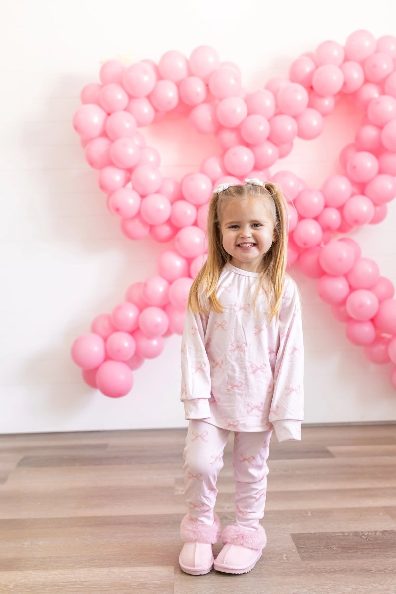 Little Joy Co. Blushing Bows Modal Lounge Set Two Piece Comfort Wear - Everetts Place Boutique - 