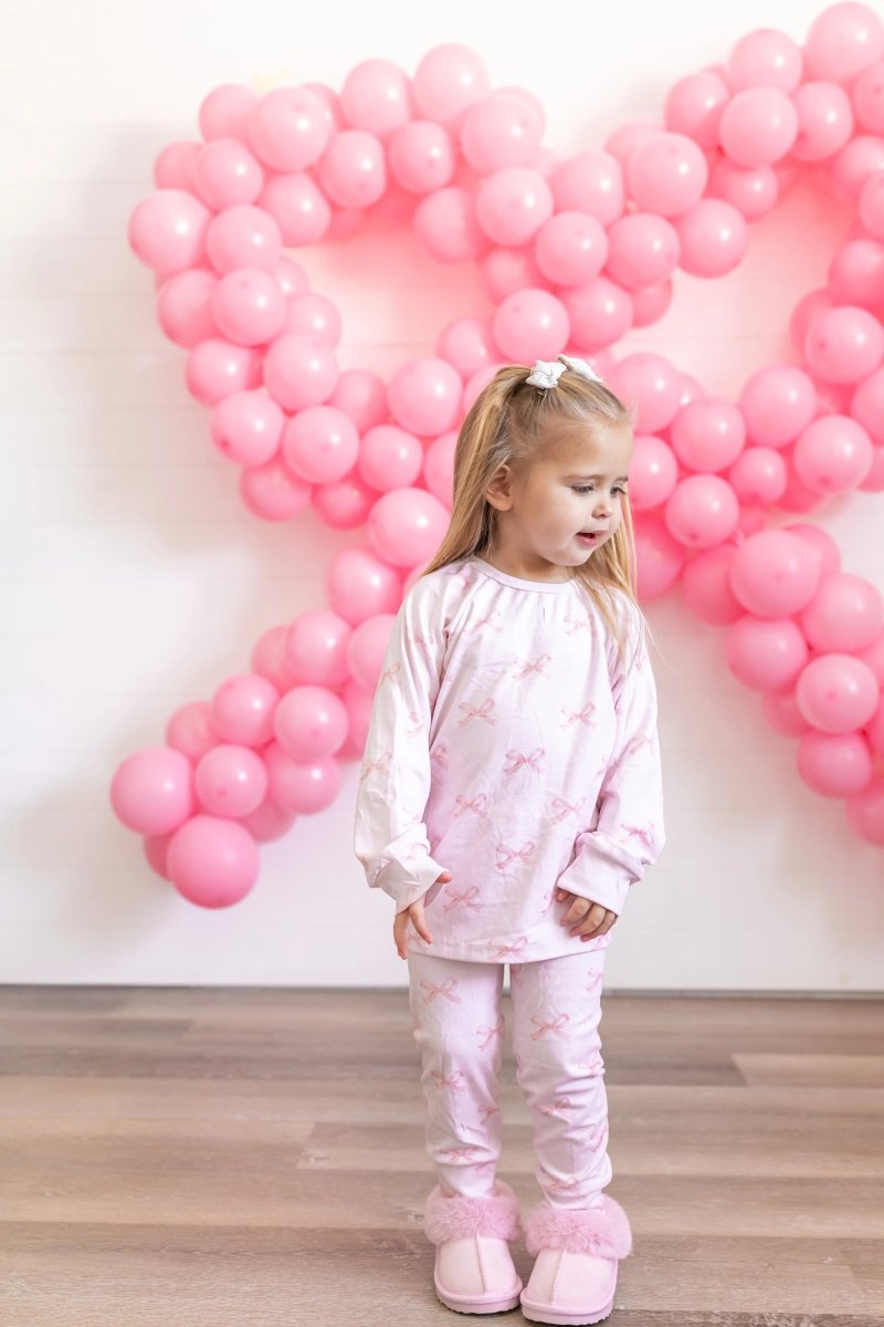 Little Joy Co. Blushing Bows Modal Lounge Set Two Piece Comfort Wear - Everetts Place Boutique - 