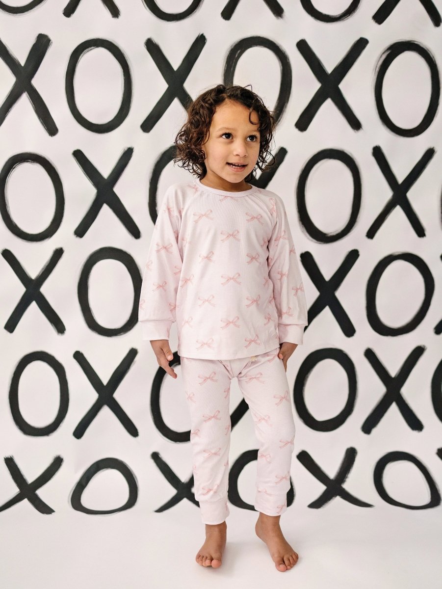 Little Joy Co. Blushing Bows Modal Lounge Set Two Piece Comfort Wear - Everetts Place Boutique - 