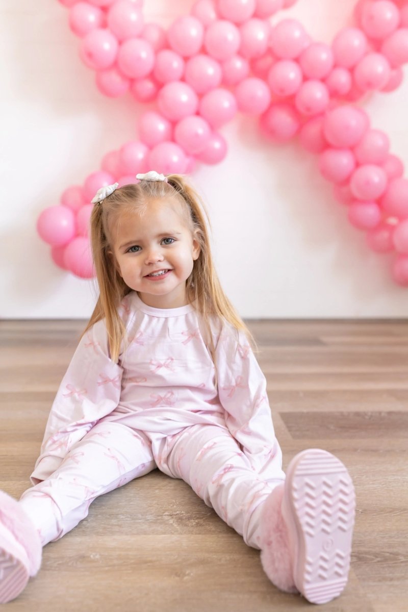 Little Joy Co. Blushing Bows Modal Lounge Set Two Piece Comfort Wear - Everetts Place Boutique - 