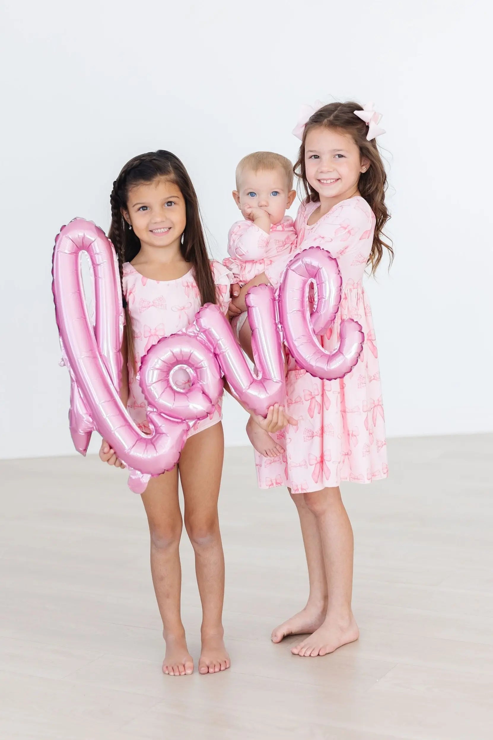 Mila & Rose ® Blushing Bows S/S Flutter Sleeve Leotard - 