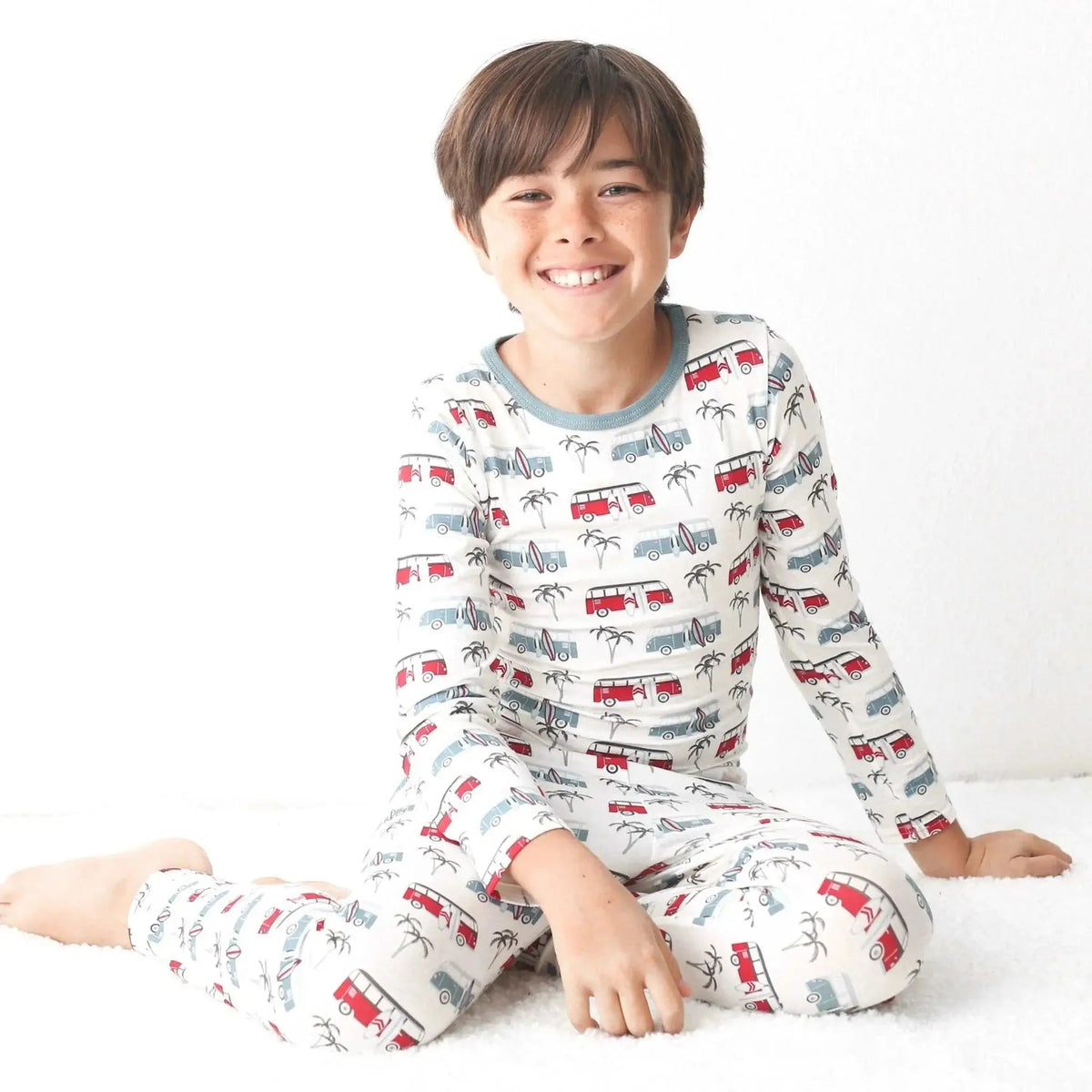 Bestaroo Boards And Buses Pajamas Matching Set For Kids Made Of Lenzing Micromodal - 