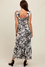 PinkBlush Bohemian Black Floral Smocked Tiered Maxi Dress for Elegant Women - 