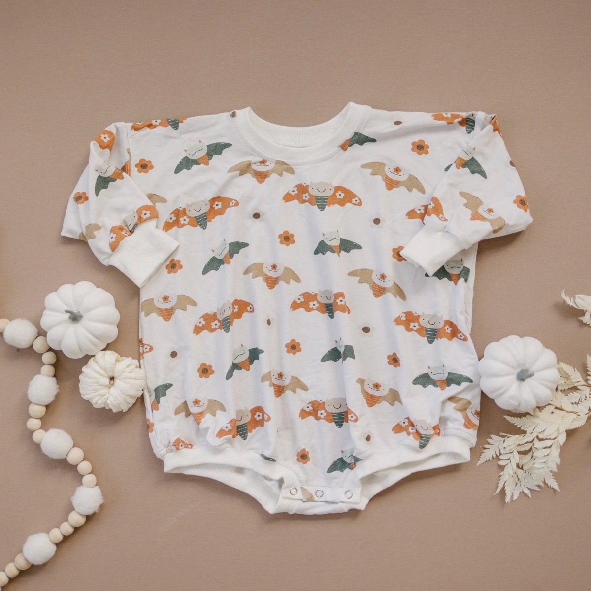 Little Joy Co. Boho Bats Bamboo Bubble Romper For Baby 0 To 2T Cozy - Everetts Place Boutique - 