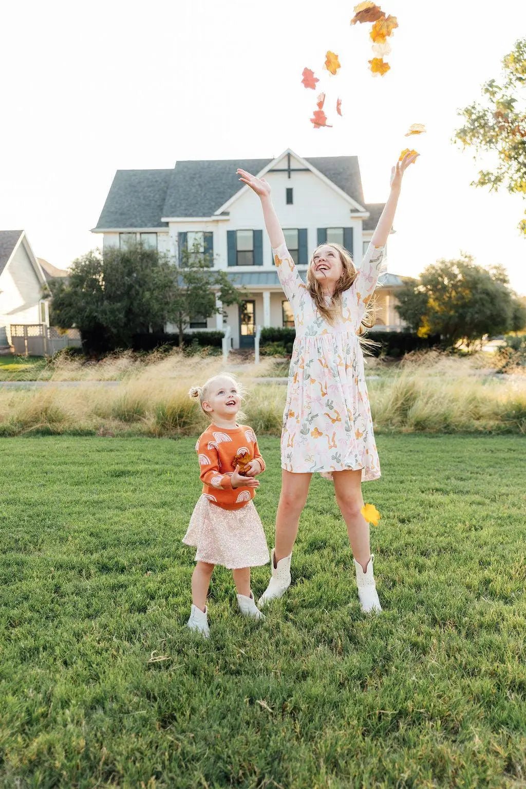 Mila & Rose ® Boho Bows 3/4 Sleeve Pocket Twirl Dress - 