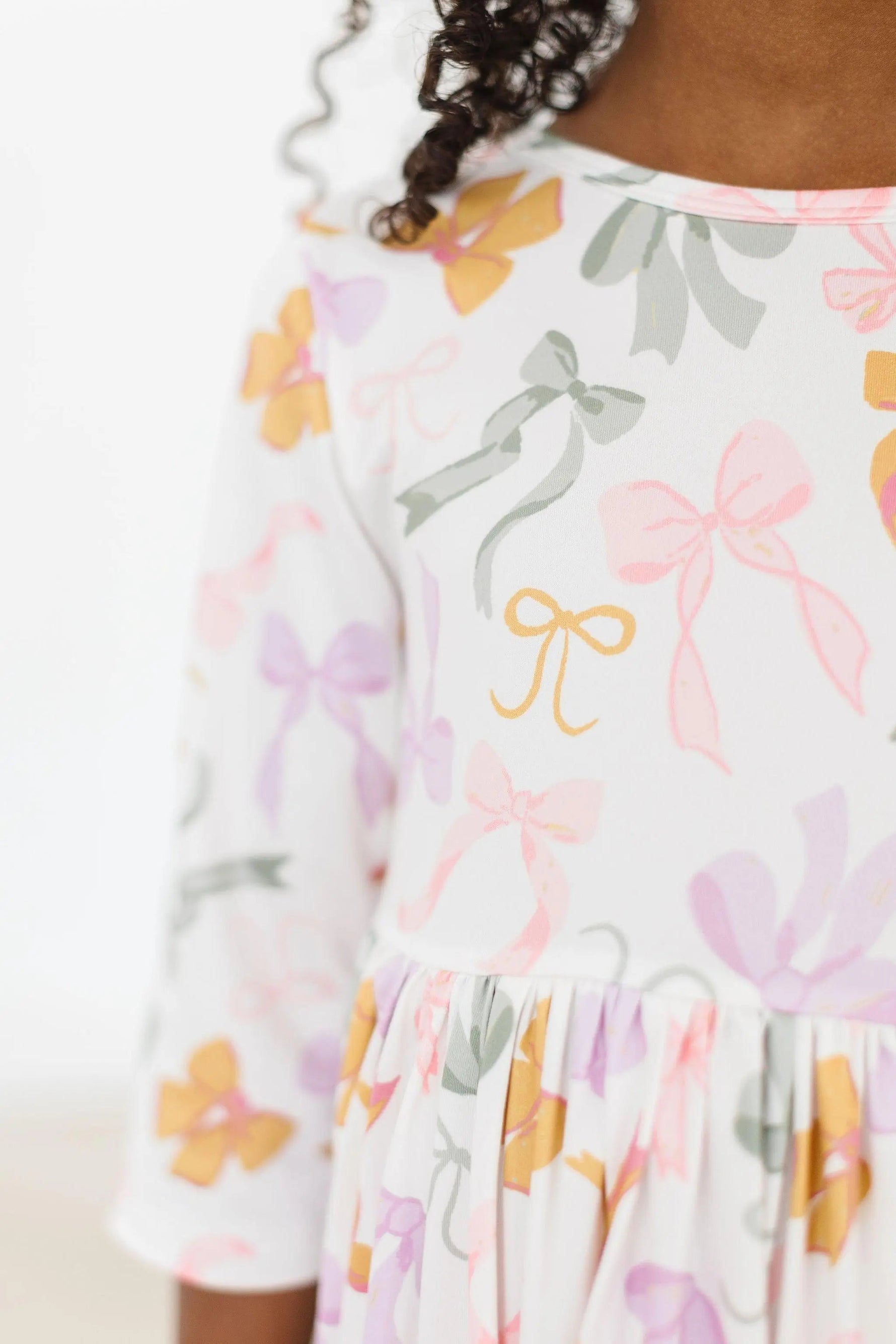 Mila & Rose ® Boho Bows 3/4 Sleeve Pocket Twirl Dress - 