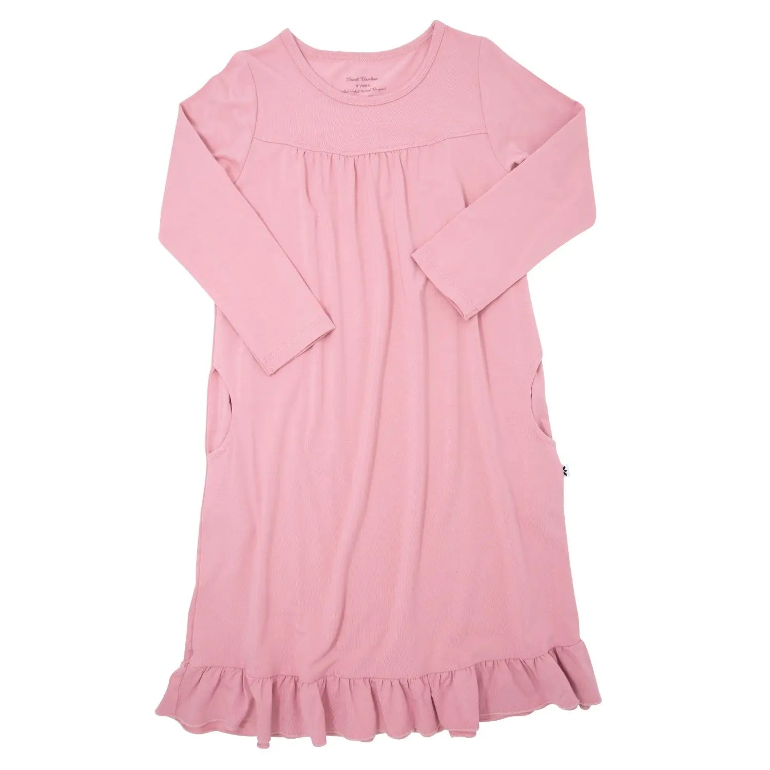 Boho Dress For Girls With Ruffles Long Sleeves And Double Sided Pockets Sweet Bamboo