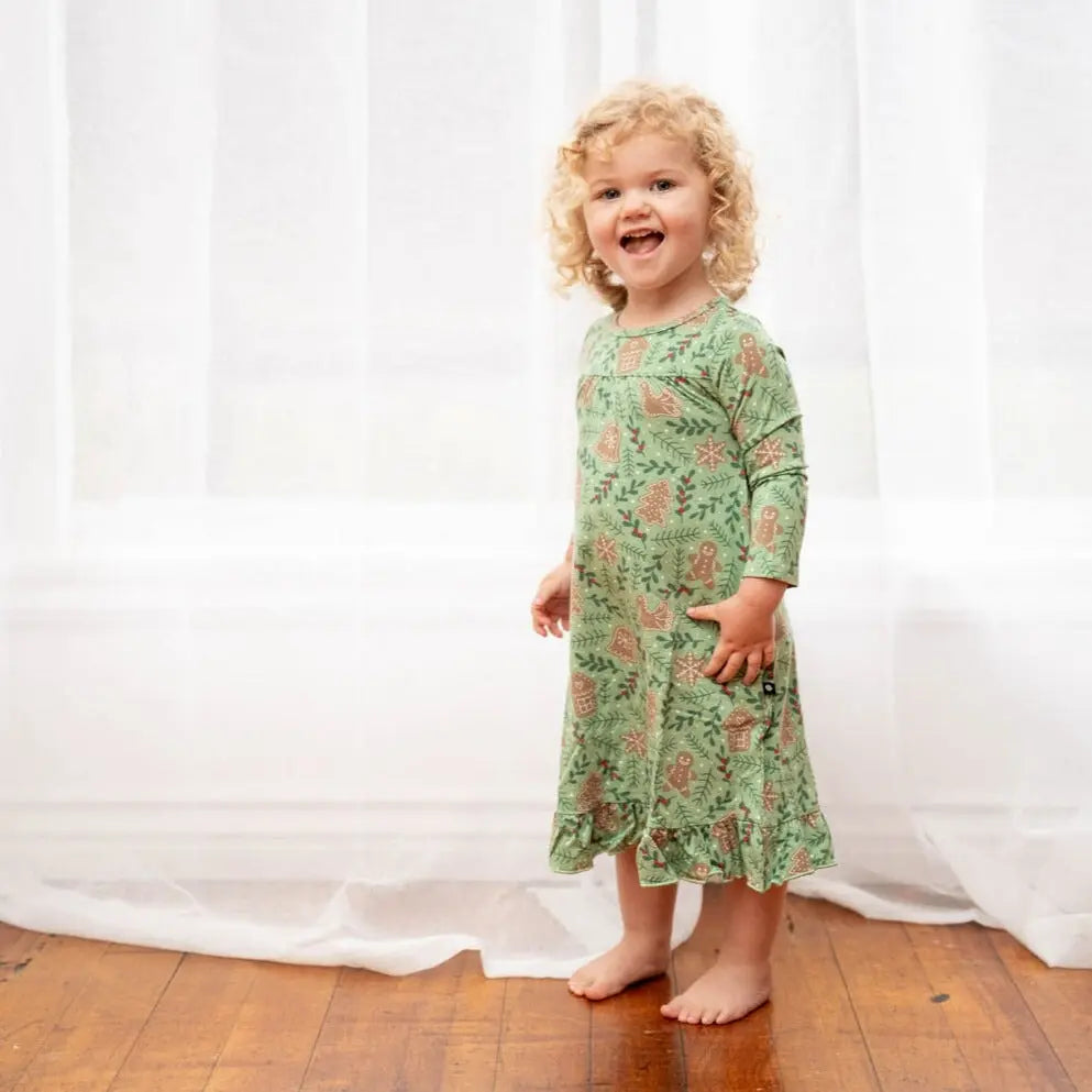 Boho Dress for Girls with Ruffles Long Sleeves and Double Sided Pockets Sweet Bamboo