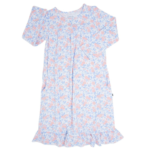 Boho Dress for Girls with Ruffles and Pockets Tea Length Long Sleeve Design Sweet Bamboo
