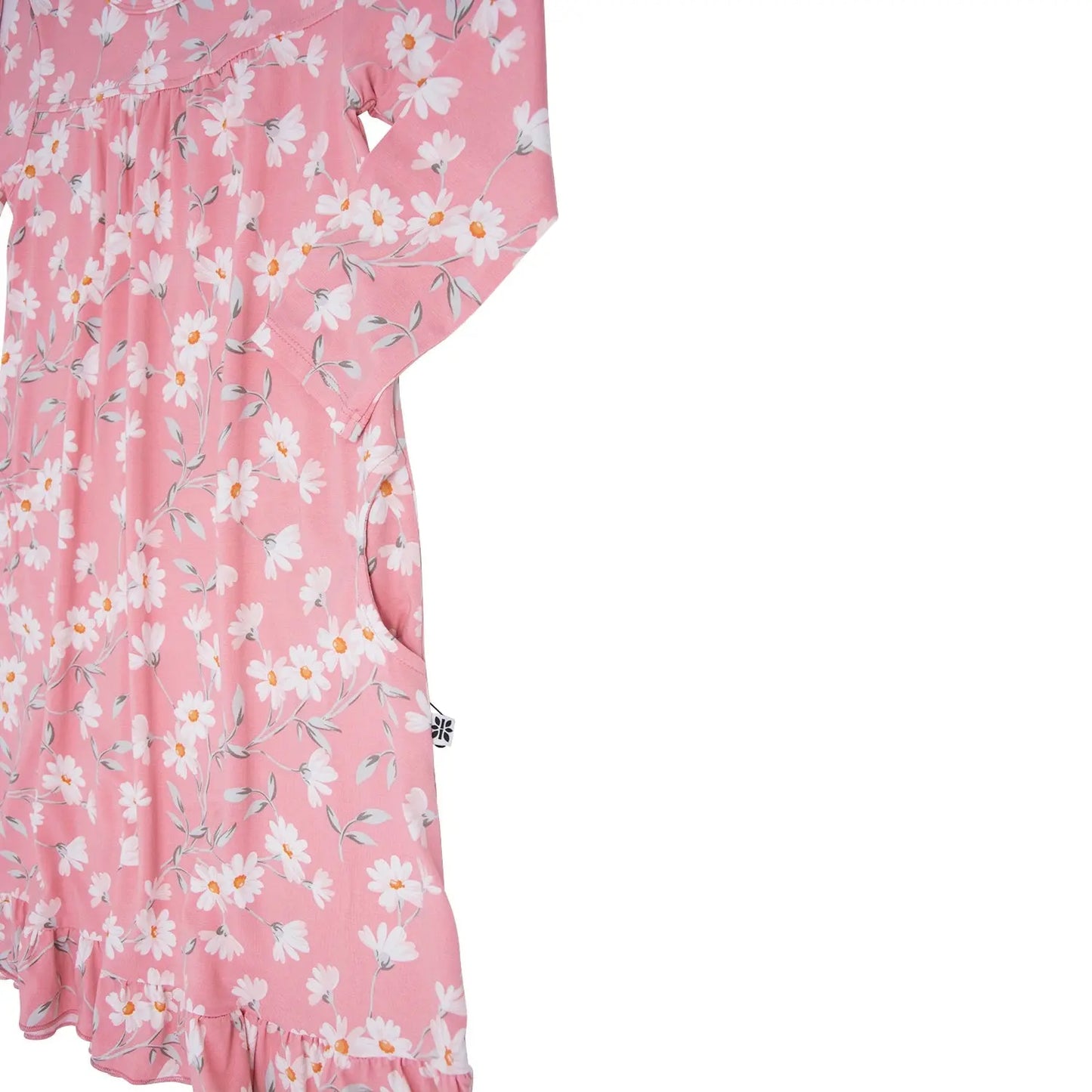 Boho Dress for Girls with Ruffles Long Sleeves and Double Sided Pockets Sweet Bamboo
