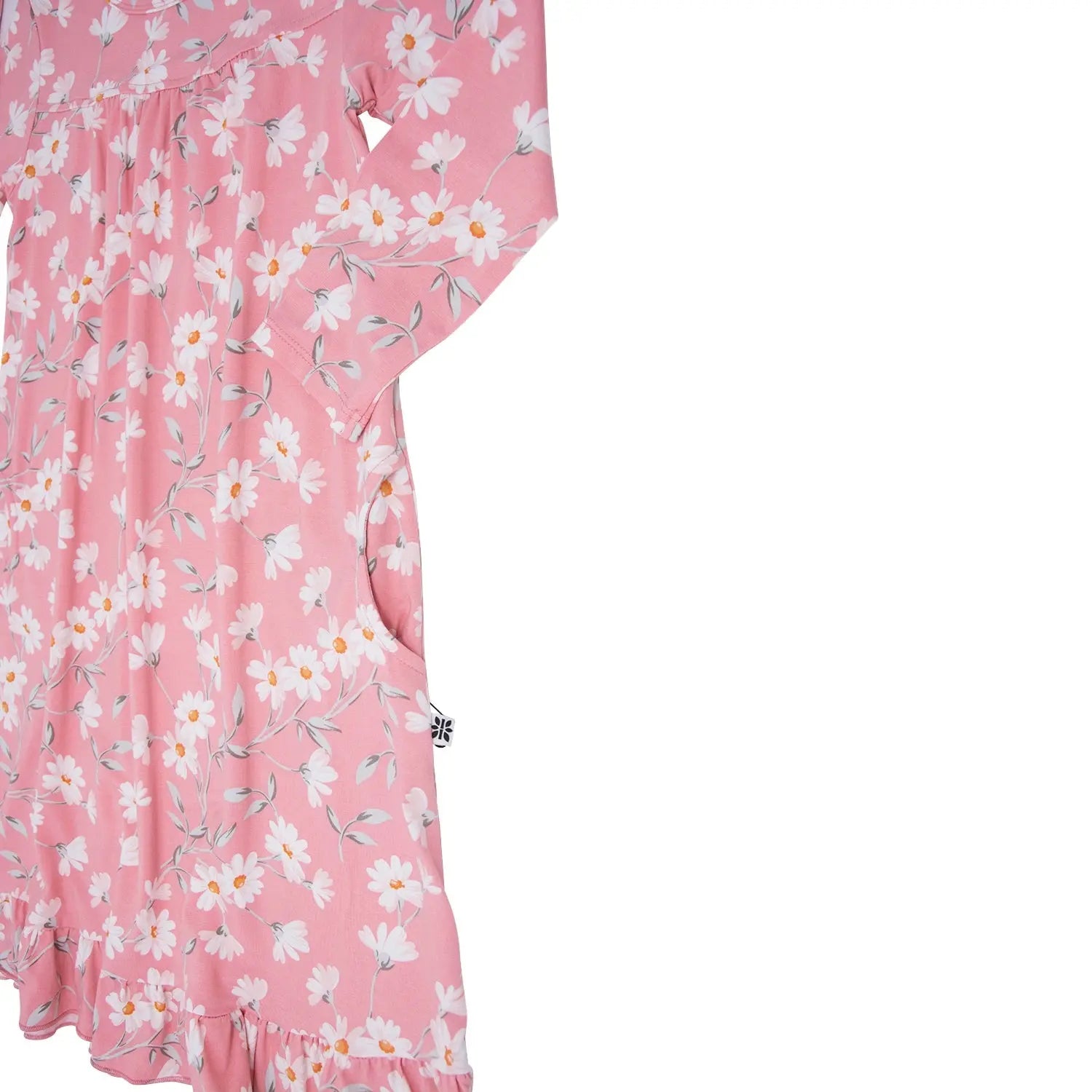Boho Dress for Girls with Ruffles Long Sleeves and Double Sided Pockets Sweet Bamboo