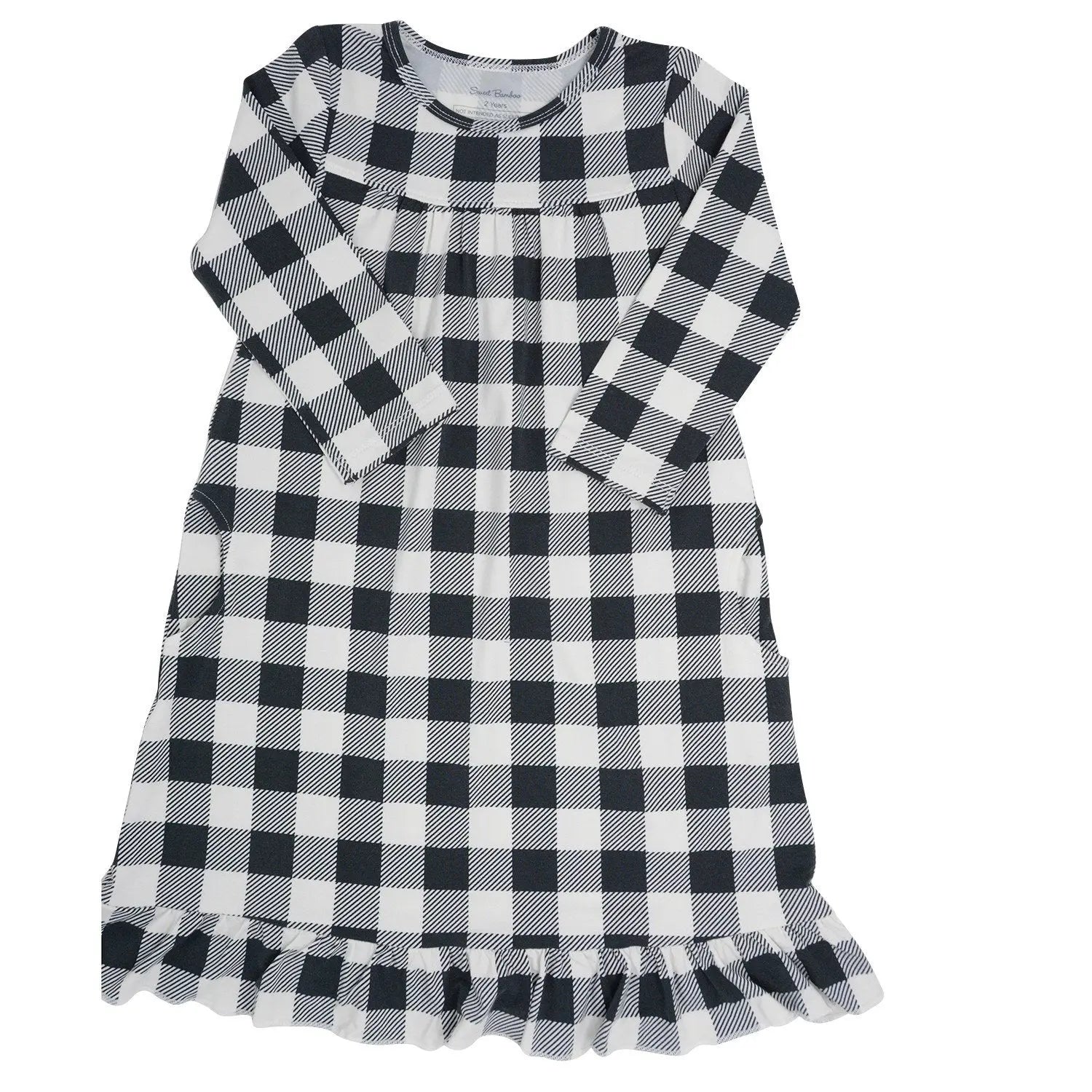 Boho Dress for Girls with Ruffles and Pockets Long Sleeve Tea Length Design Sweet Bamboo