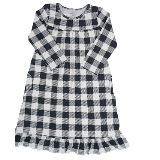 Boho Dress for Girls with Ruffles and Pockets Long Sleeve Tea Length Design Sweet Bamboo