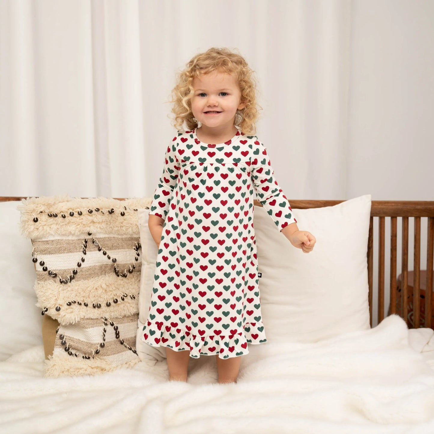 Boho Dress For Little Girls With Ruffles And Pockets Long Sleeve Tea Length Design Sweet Bamboo