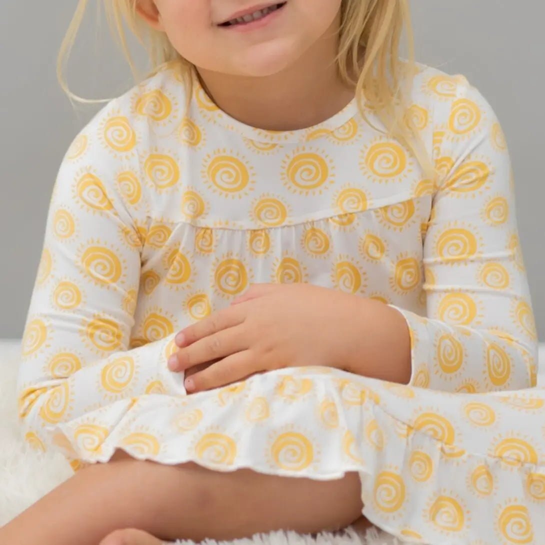 Sweet Bamboo Boho Dress for Girls with Ruffles and Pockets for Playdates and Events - 