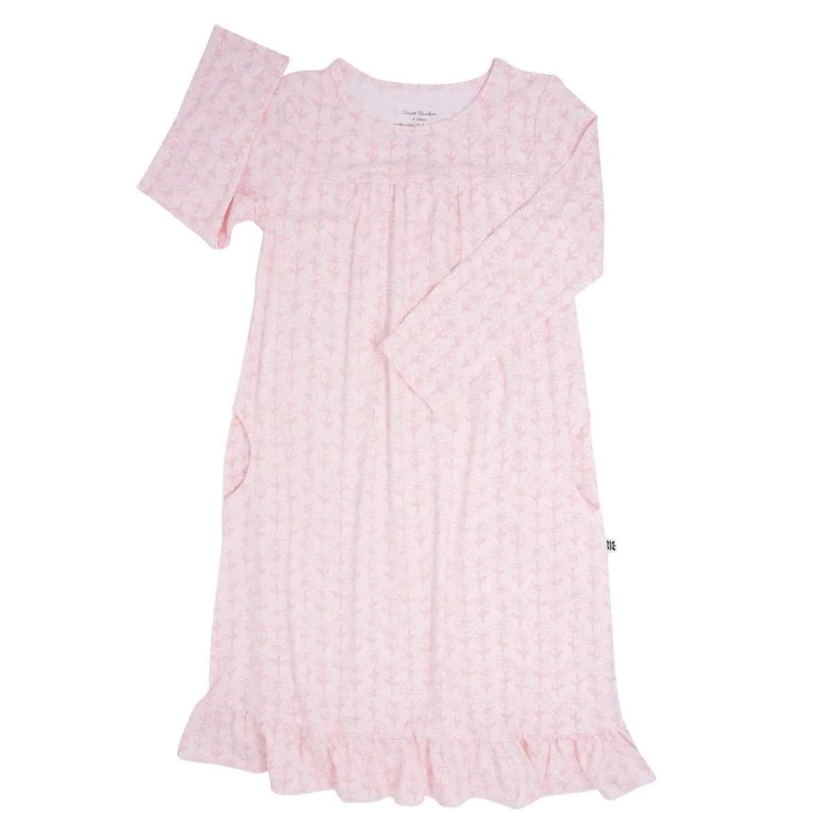 Sweet Bamboo Boho Dress for Little Girls with Ruffles and Pockets for Stylish Kids - 