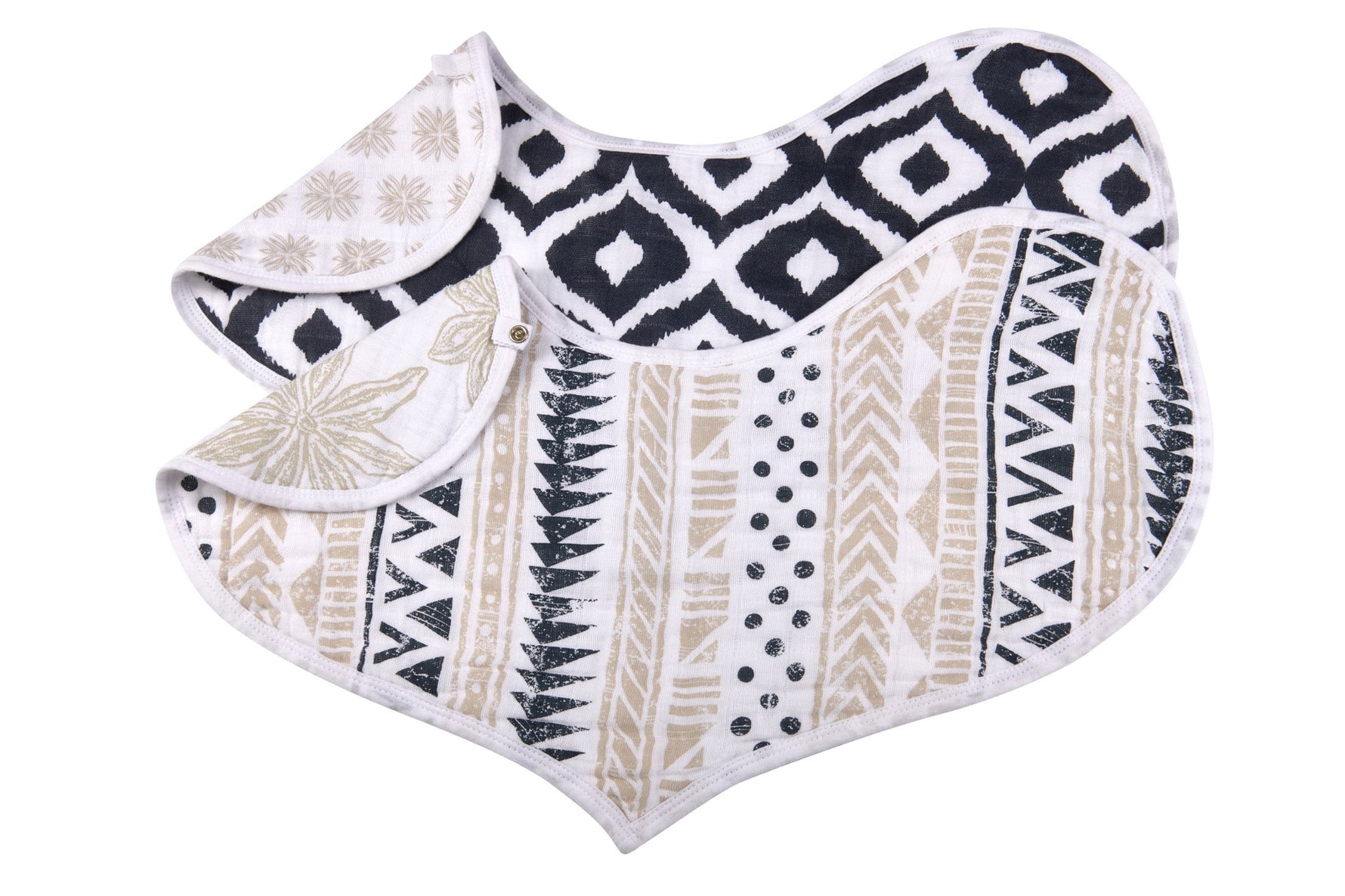 Newcastle Classics Boho Flower Heart Cotton Bibs 2PK