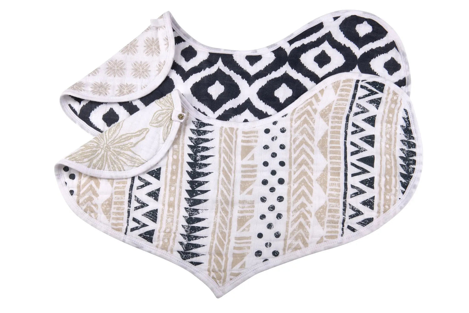Newcastle Classics Boho Flower Heart Cotton Bibs 2PK - 