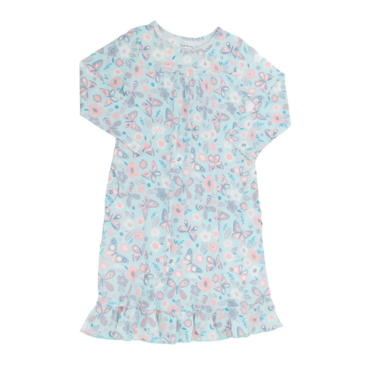 Sweet Bamboo Boho Girls Dress with Ruffles and Double Sided Pockets for Trendy Kids - 