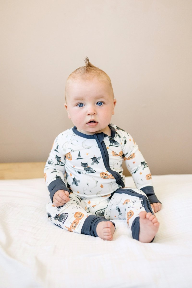 Little Joy Co. Boo Crew Bamboo Zippy Romper For Babies Breathable Comfort - Everetts Place Boutique - 