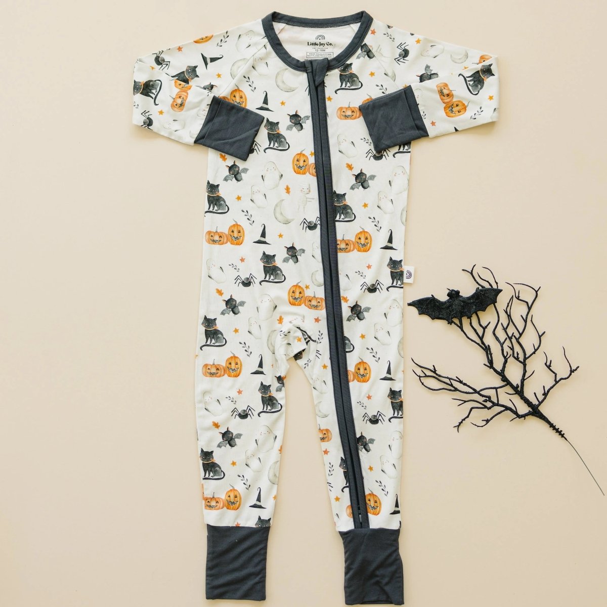 Little Joy Co. Boo Crew Bamboo Zippy Romper For Babies Breathable Comfort - Everetts Place Boutique - 