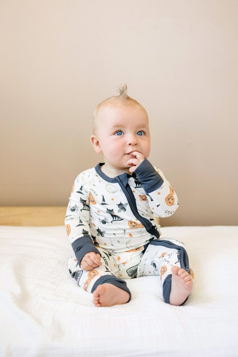 Little Joy Co. Boo Crew Bamboo Zippy Romper For Babies Breathable Comfort - Everetts Place Boutique - 
