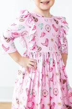 Mila & Rose ® Boot Scootin' 3/4 Sleeve Ruffle Twirl Dress - 