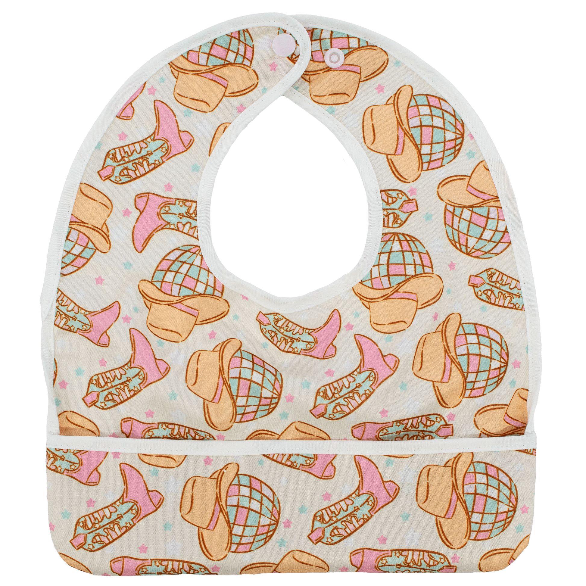 Boot Scootin Booty Flip Bib Water Resistant Machine Washable Bib with Pocket Texas Tushies