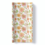 Honey Lemonade Botanical Floral Changing Pad Cover with Soft Stretchy Fabric for Babies - 