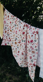 Little Mae & Co Botanical Pink Baby Blanket 100 Percent Cotton Breathable - Everetts Place Boutique - 