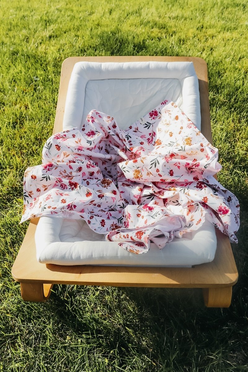 Little Mae & Co Botanical Pink Baby Blanket 100 Percent Cotton Breathable - Everetts Place Boutique - 